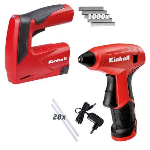 Einhell Kit grapadora, pistola de silicona caliente TC-TK 3.6 Li