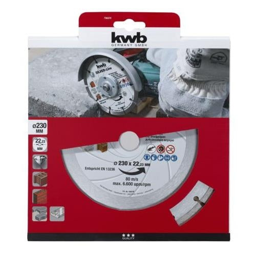 Disco KWB diamante para hormigon 230 mm