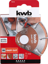 DISCO KWB DE CORTE EASY CUT DE CARBURO DE TUNGSTENO, UNIVERSAL