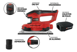 Lijadora orbital a batería Einhell TE-OS 18/230 li solo